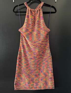Halter Dress in Multi-Colored Knit cover up